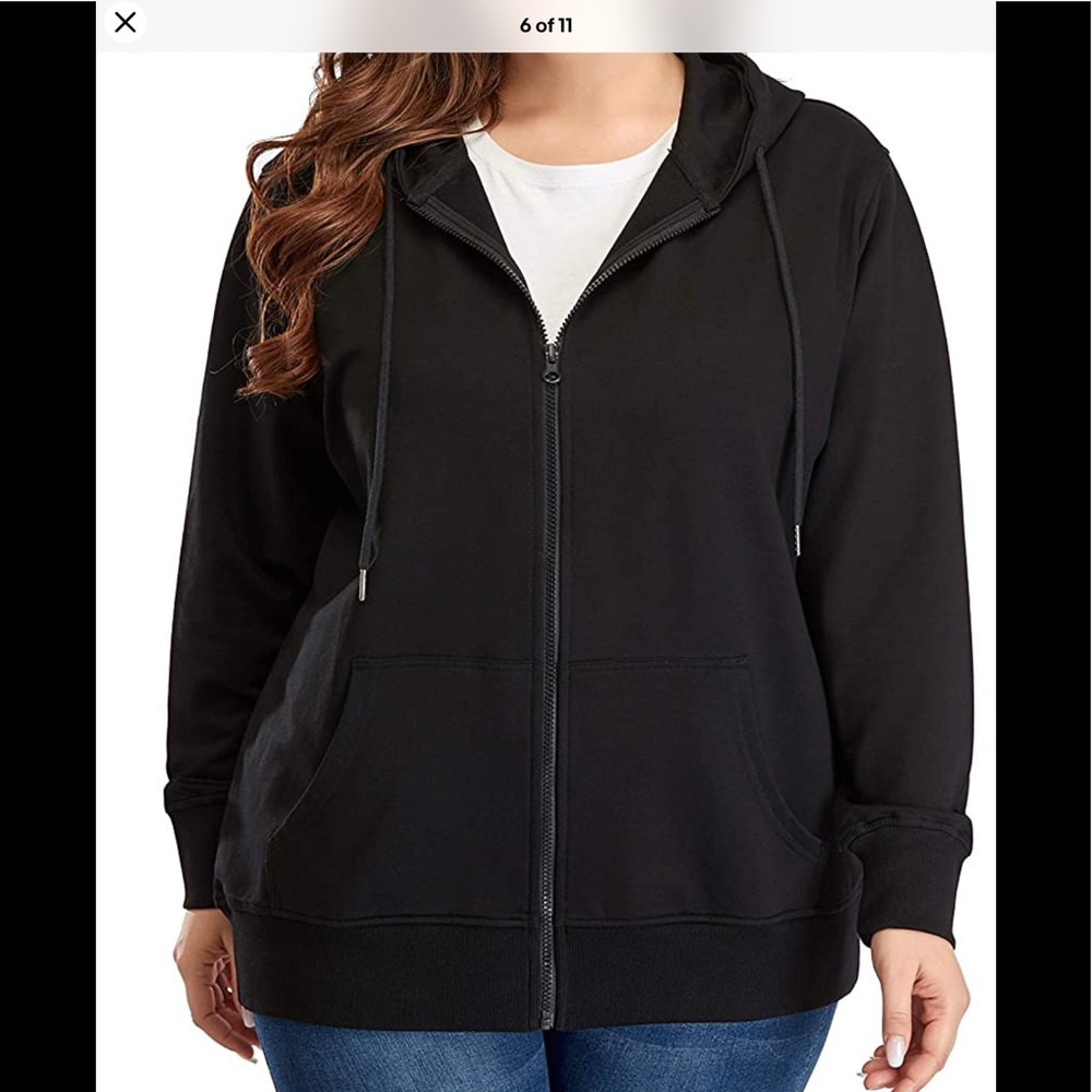 Zerdocean women’s plus size full zip up cotton hoodie,EUC